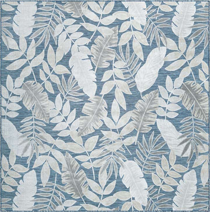 8' 2 x 8' 2 Easy-Clean Botanical Indoor / Outdoor Square Rug