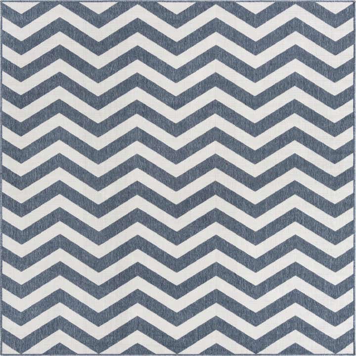 7' 10 x 7' 10 Easy-Clean Coastal Indoor / Outdoor Square Rug