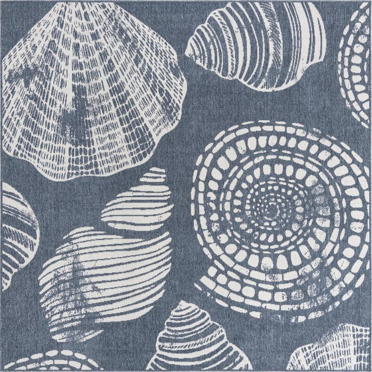 Detail image of 7' 10 x 7' 10 Easy-Clean Coastal Indoor / Outdoor Square Rug