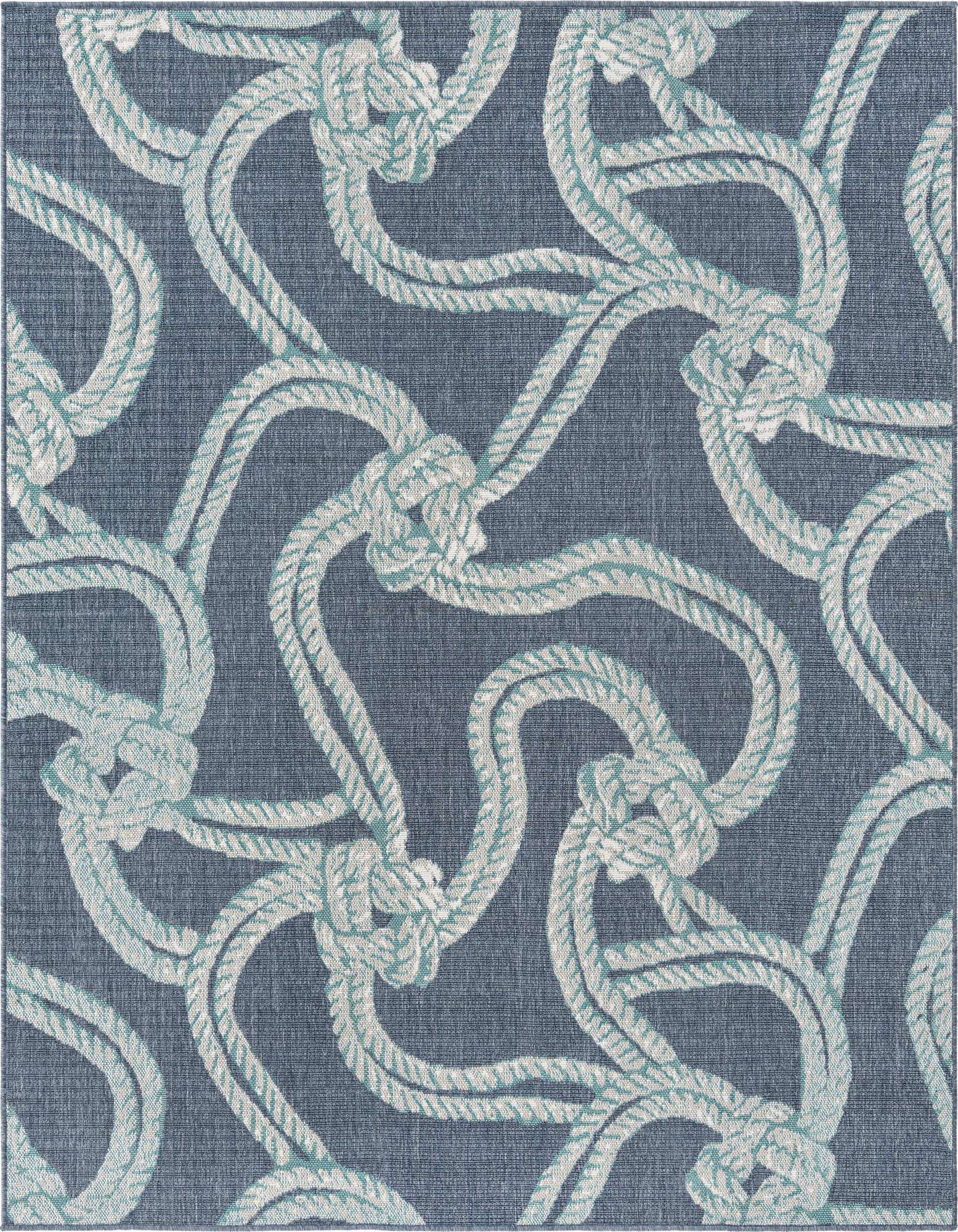 7' 10 x 7' 10 Easy-Clean Coastal Indoor / Outdoor Square Rug
