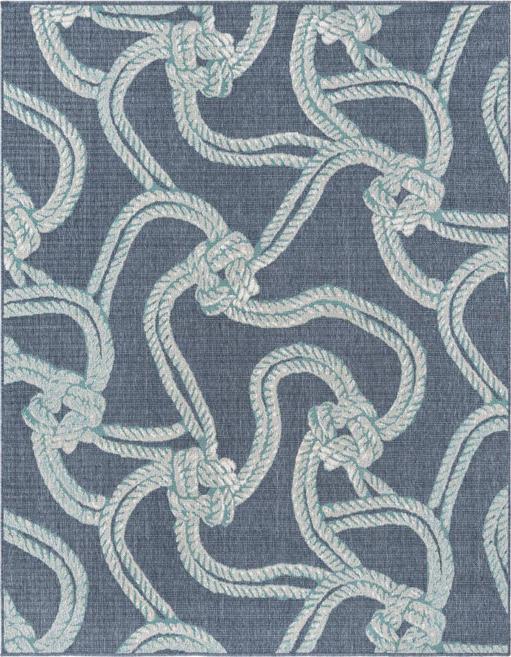 Detail image of 7' 10 x 7' 10 Easy-Clean Coastal Indoor / Outdoor Square Rug