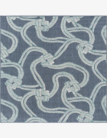 7' 10 x 7' 10 Easy-Clean Coastal Indoor / Outdoor Square Rug