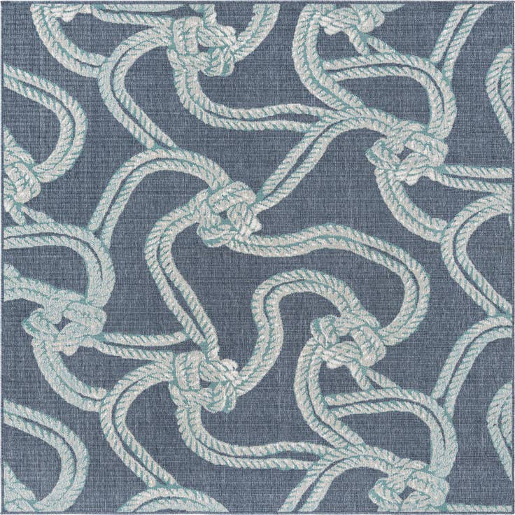 Detail image of 7' 10 x 7' 10 Easy-Clean Coastal Indoor / Outdoor Square Rug