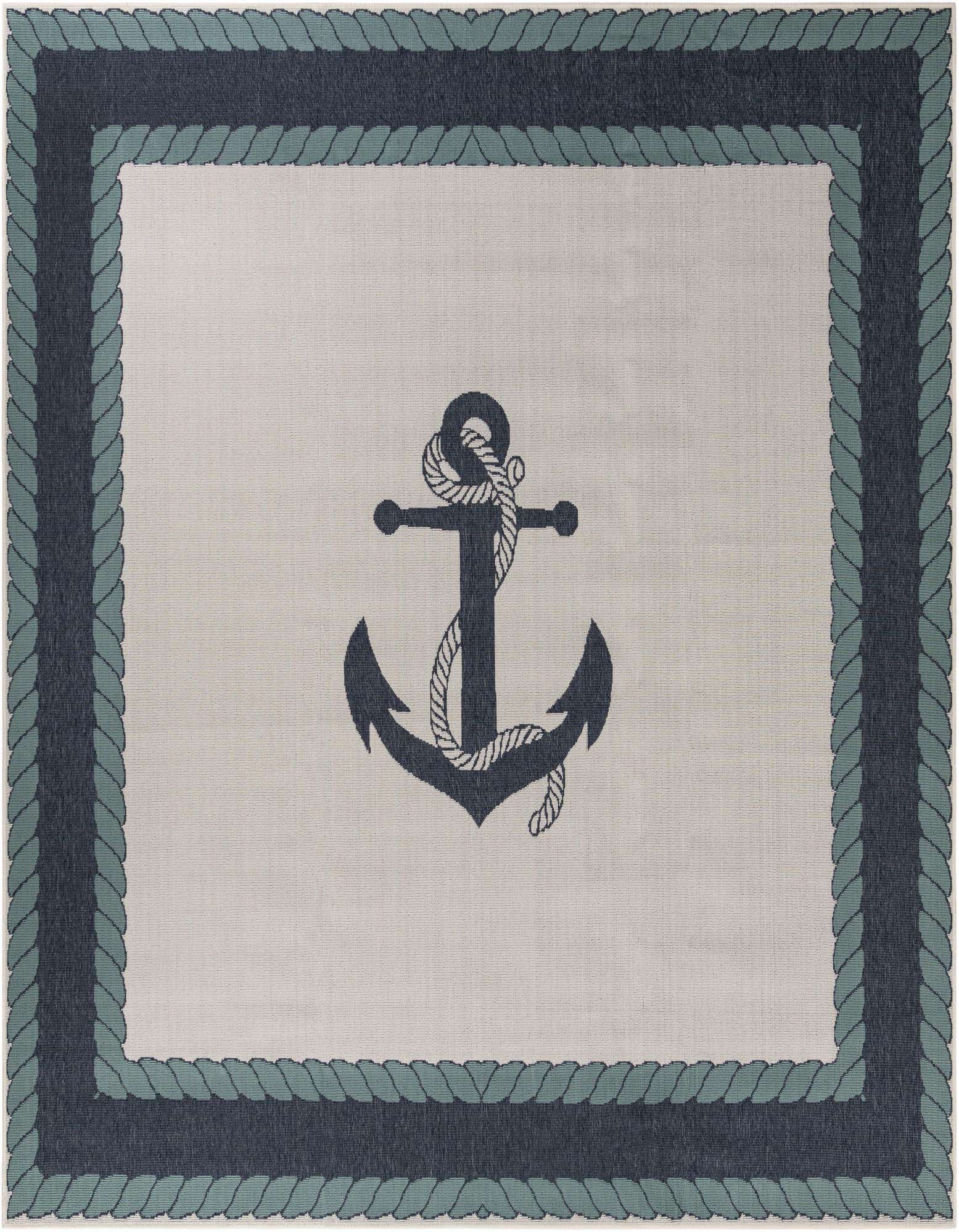 10' x 10' Easy-Clean Coastal Indoor / Outdoor Square Rug