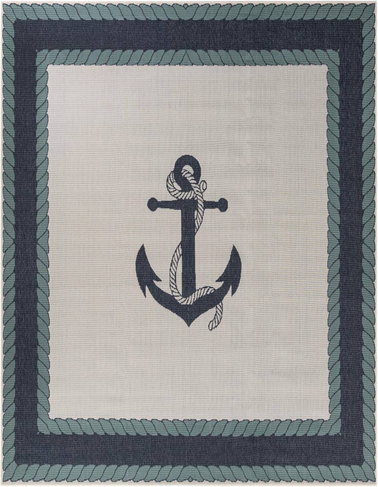 Detail image of 10' x 10' Easy-Clean Coastal Indoor / Outdoor Square Rug