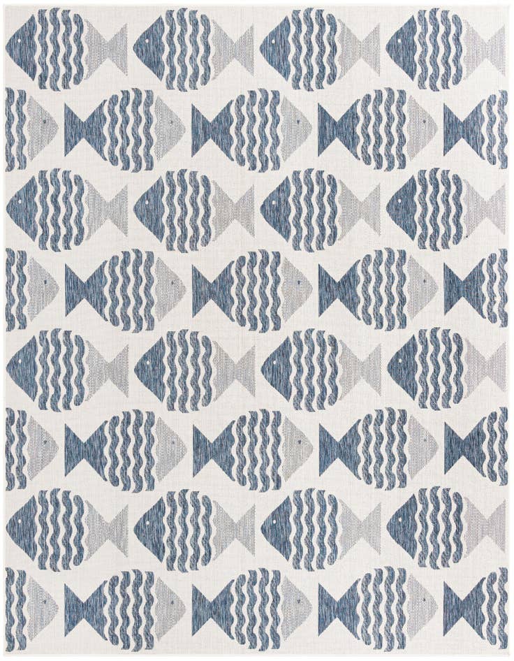 Detail image of 10' x 10' Easy-Clean Coastal Indoor / Outdoor Square Rug