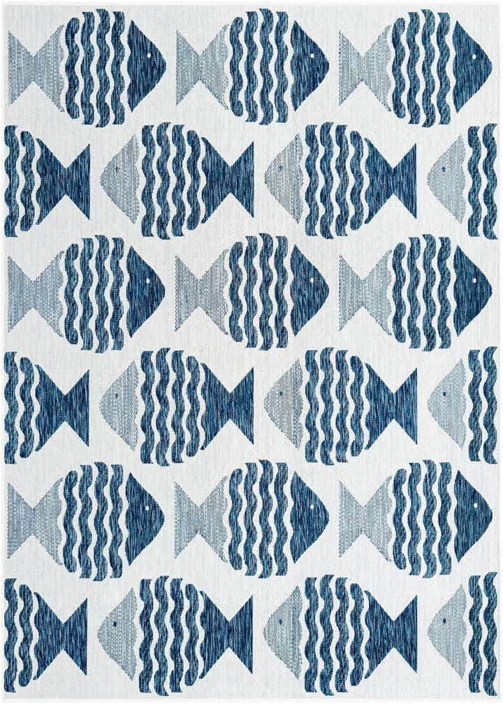 7' 10 x 7' 10 Easy-Clean Coastal Indoor / Outdoor Square Rug
