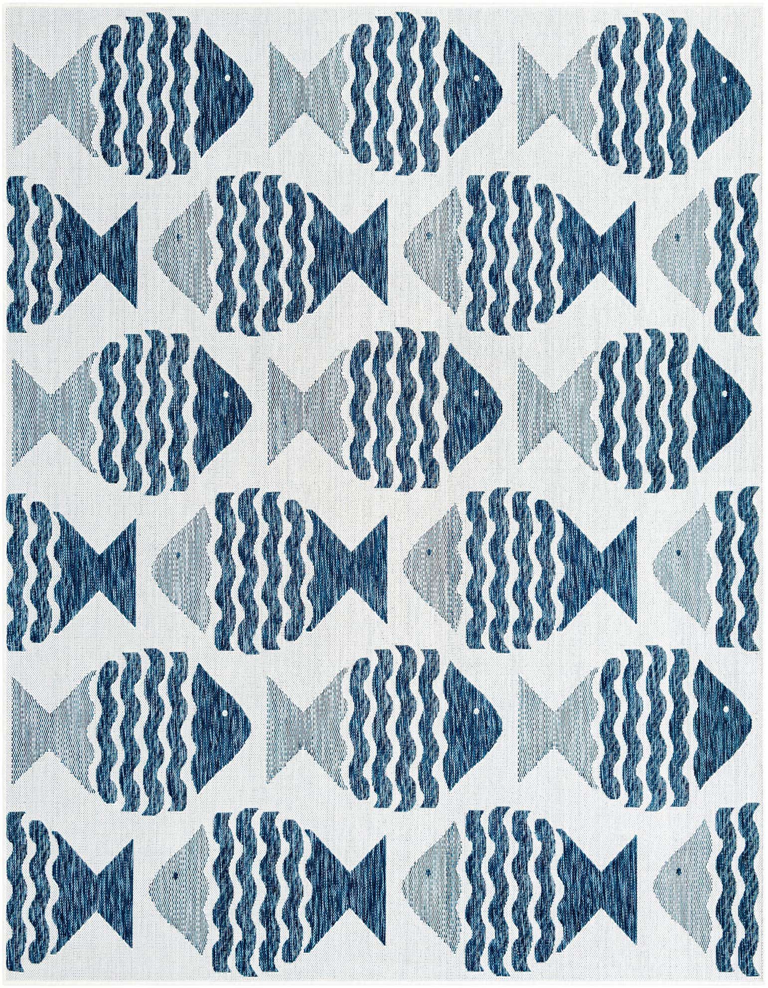 7' 10 x 7' 10 Easy-Clean Coastal Indoor / Outdoor Square Rug