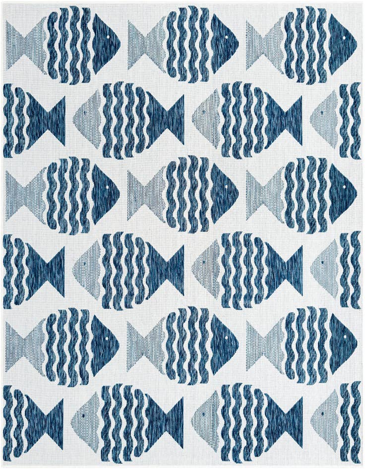 Detail image of 7' 10 x 7' 10 Easy-Clean Coastal Indoor / Outdoor Square Rug