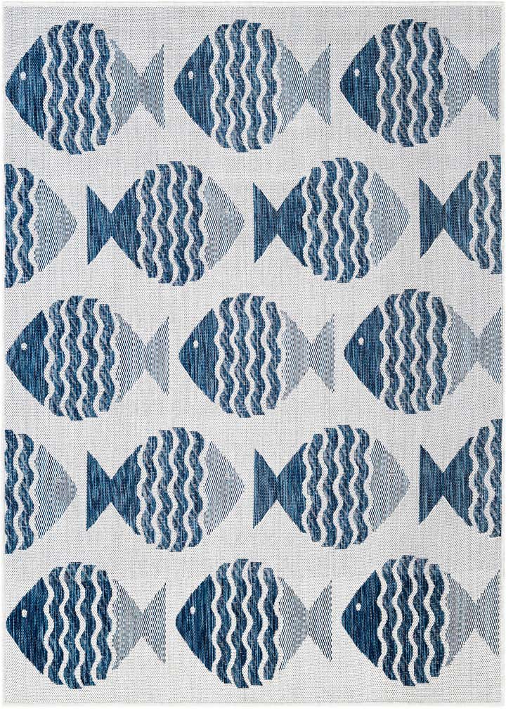 5' 3 x 5' 3 Easy-Clean Coastal Indoor / Outdoor Square Rug