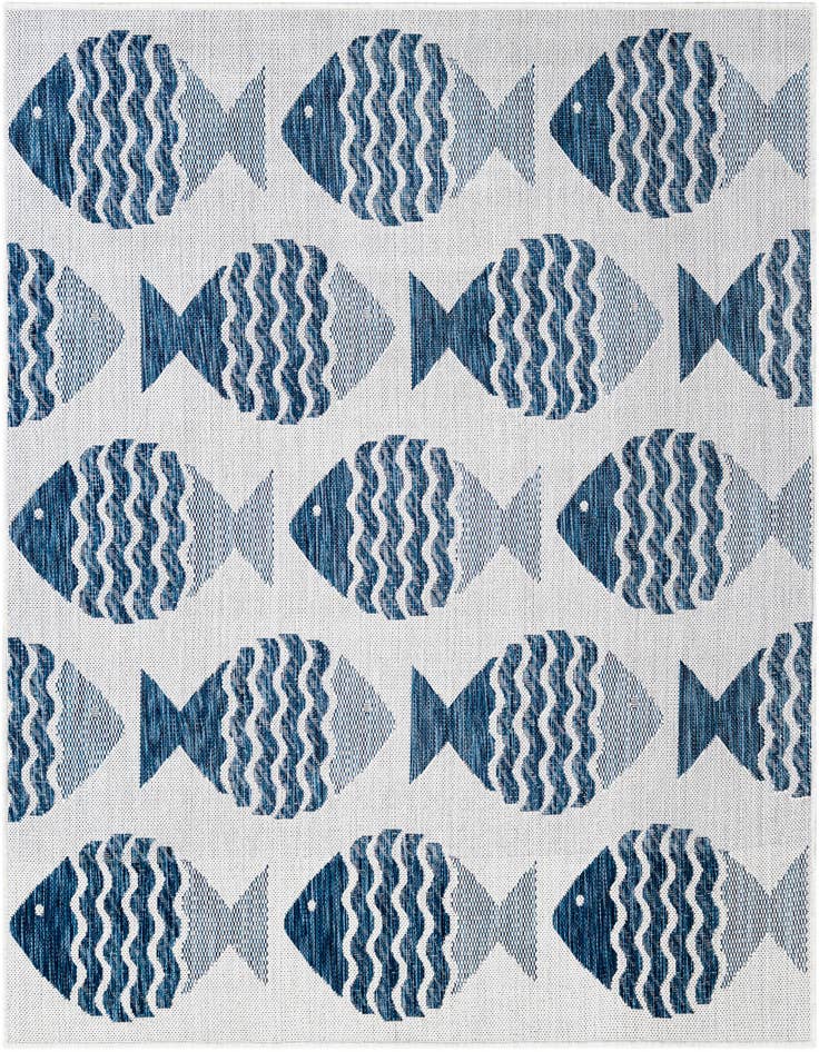 Detail image of 5' 3 x 5' 3 Easy-Clean Coastal Indoor / Outdoor Square Rug