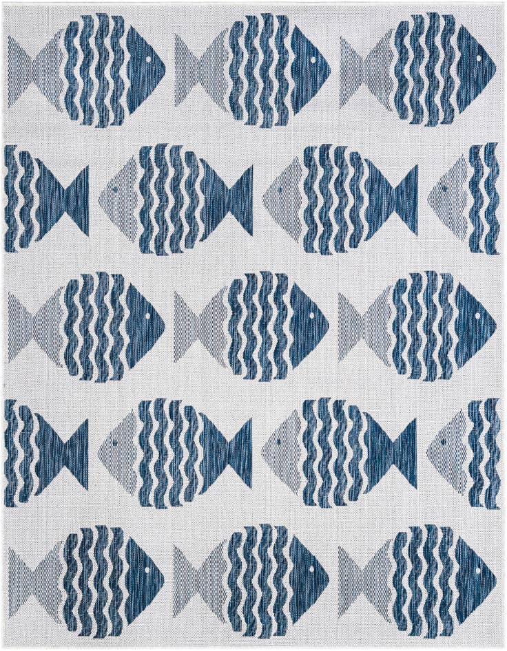 Detail image of 6' x 6' Easy-Clean Coastal Indoor / Outdoor Square Rug