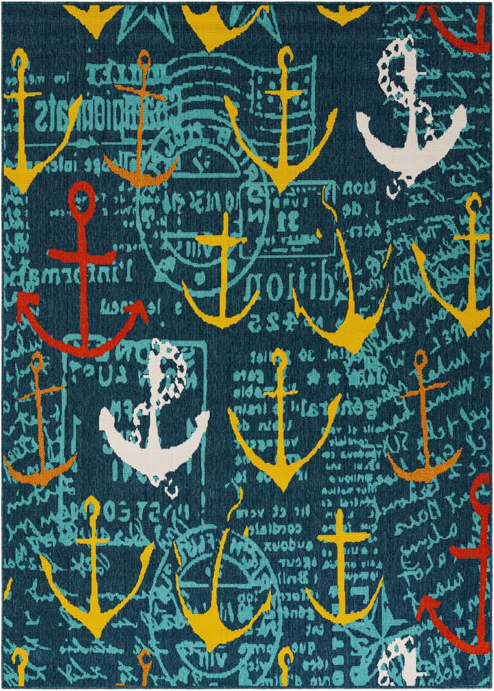 7' 10 x 7' 10 Easy-Clean Coastal Indoor / Outdoor Square Rug