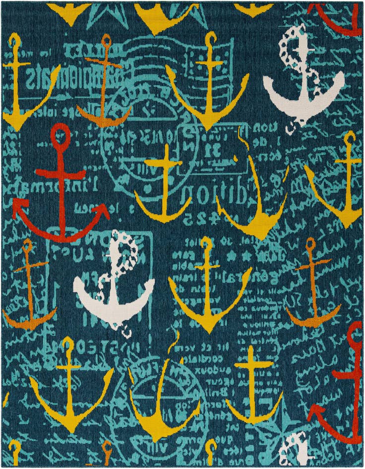 Detail image of 7' 10 x 7' 10 Easy-Clean Coastal Indoor / Outdoor Square Rug