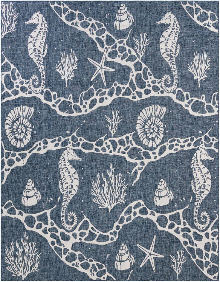 Detail image of 10' x 10' Easy-Clean Coastal Indoor / Outdoor Square Rug