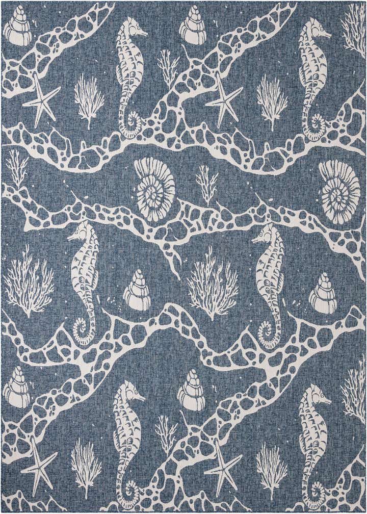 12' x 12' Easy-Clean Coastal Indoor / Outdoor Square Rug