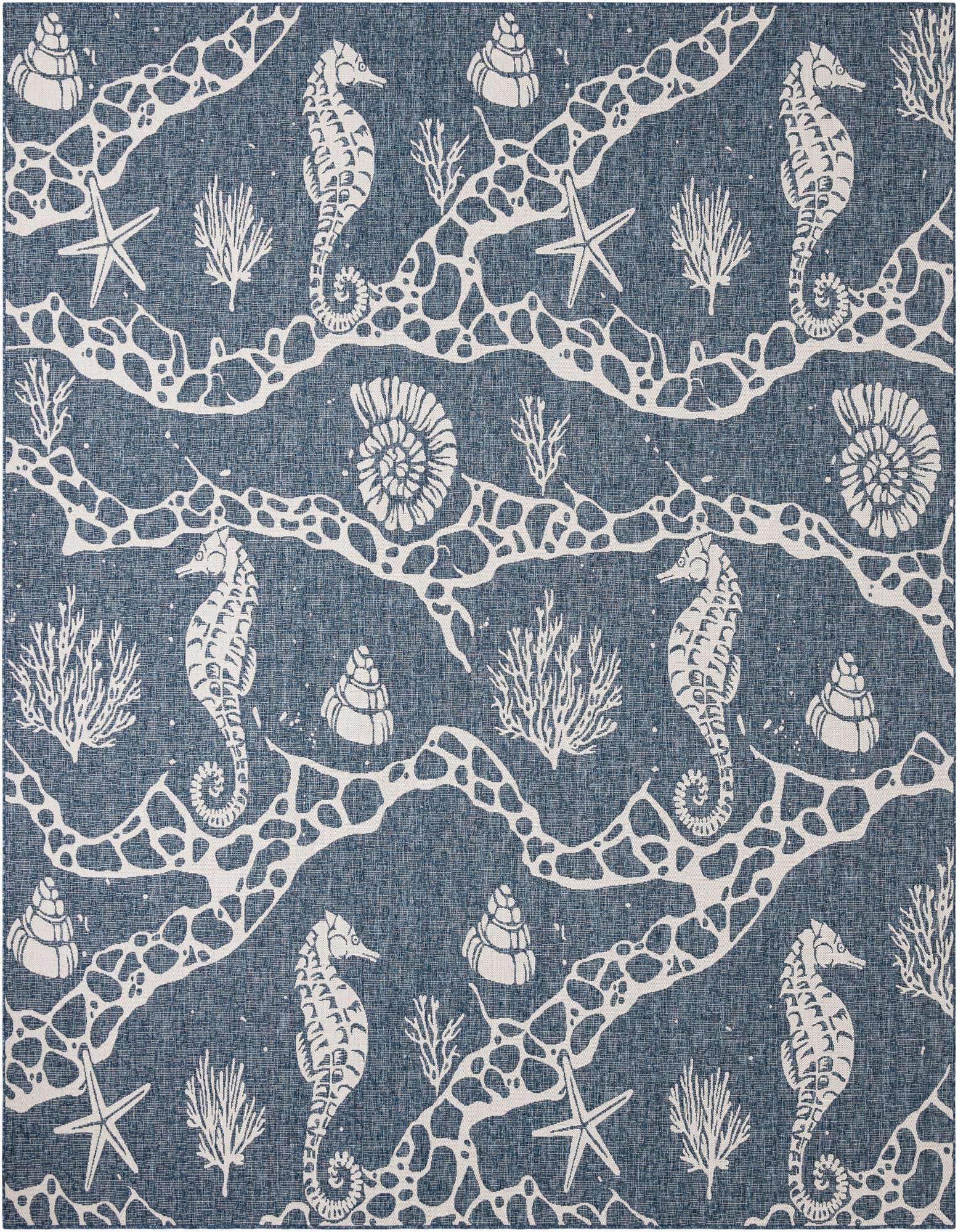 12' x 12' Easy-Clean Coastal Indoor / Outdoor Square Rug