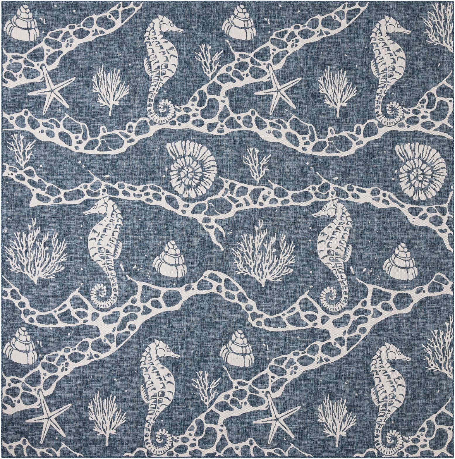 365cm x 365cm Easy-Clean Coastal Indoor / Outdoor Square Rug