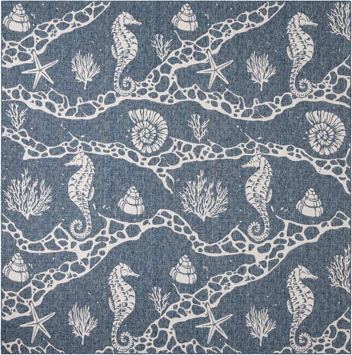365cm x 365cm Easy-Clean Coastal Indoor / Outdoor Square Rug