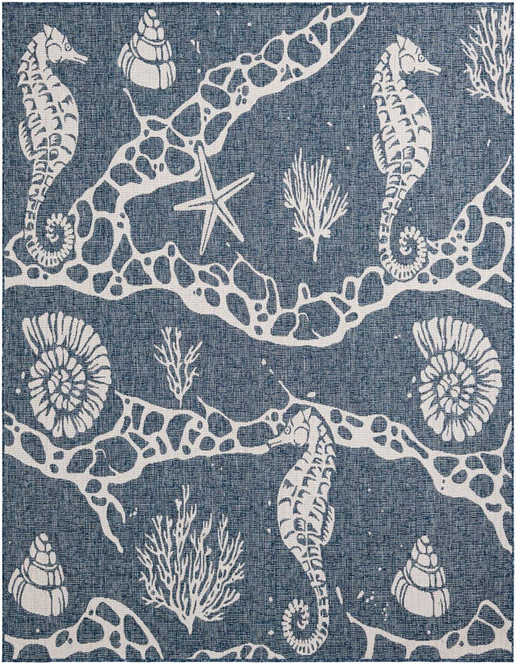 Detail image of 7' 10 x 7' 10 Easy-Clean Coastal Indoor / Outdoor Square Rug