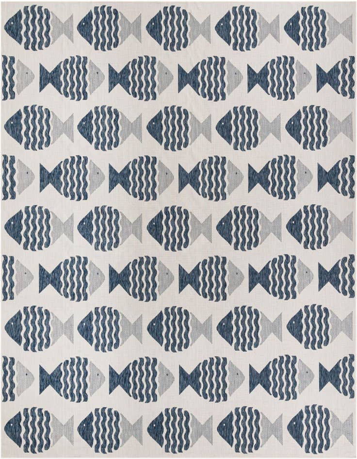 Detail image of 13' x 13' Easy-Clean Coastal Indoor / Outdoor Square Rug