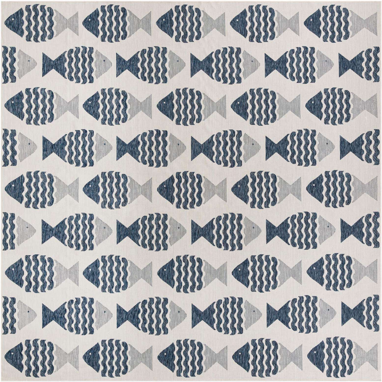 13' x 13' Easy-Clean Coastal Indoor / Outdoor Square Rug