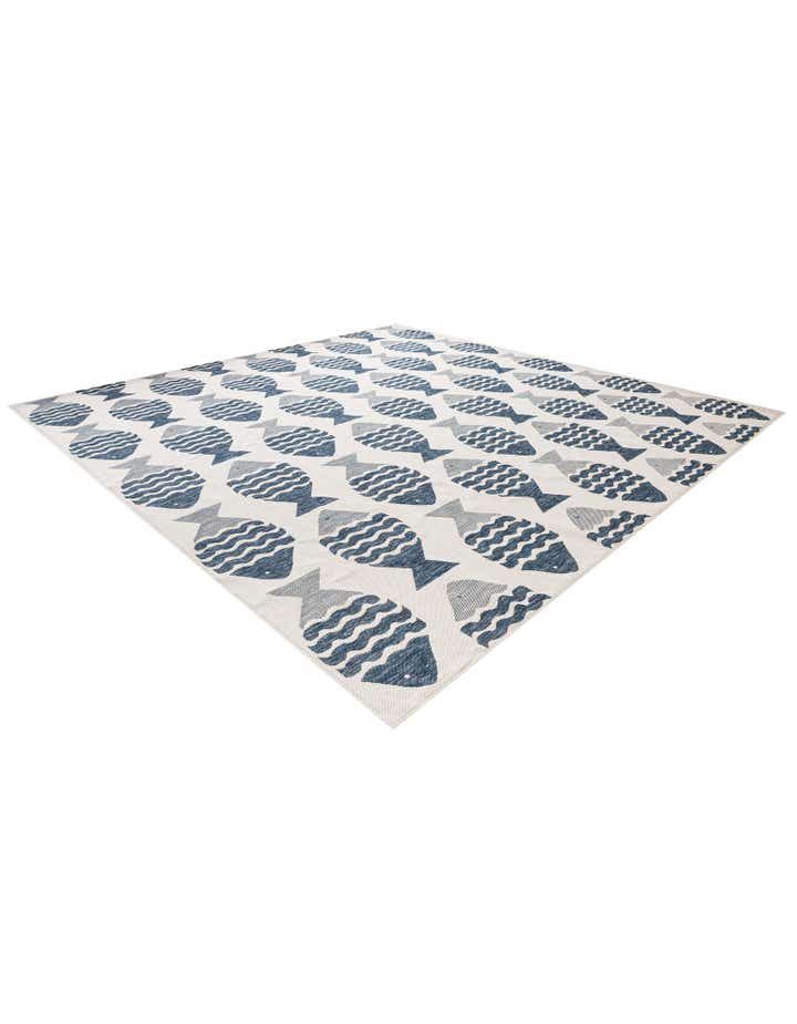 13' x 13' Easy-Clean Coastal Indoor / Outdoor Square Rug