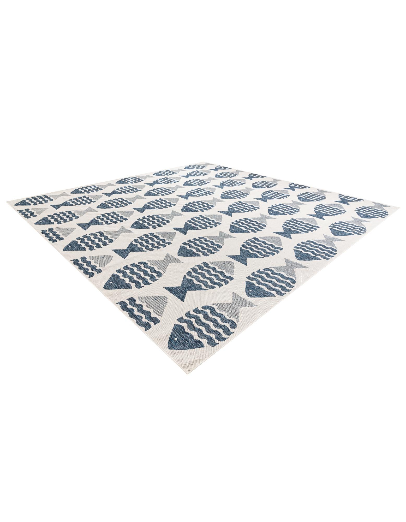 13' x 13' Easy-Clean Coastal Indoor / Outdoor Square Rug