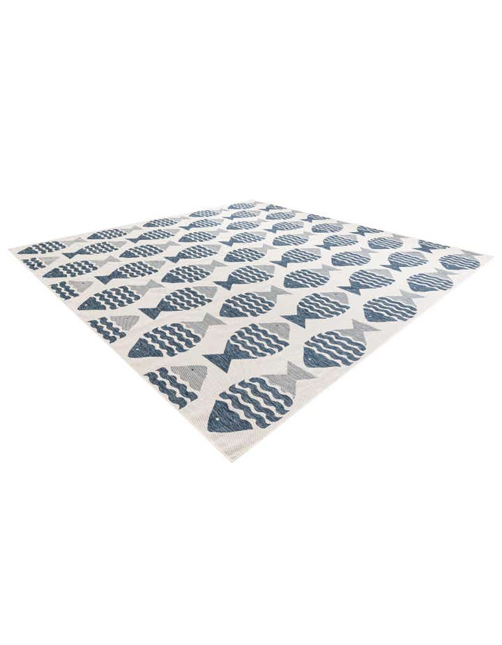 13' x 13' Easy-Clean Coastal Indoor / Outdoor Square Rug