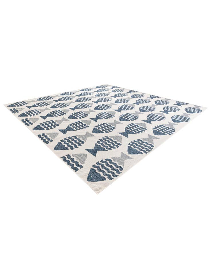 Detail image of 13' x 13' Easy-Clean Coastal Indoor / Outdoor Square Rug