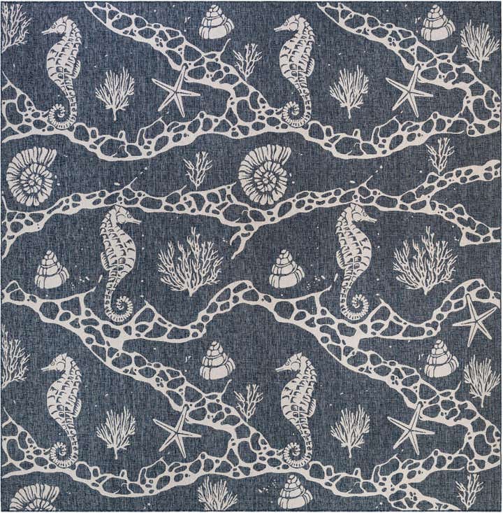 13' x 13' Easy-Clean Coastal Indoor / Outdoor Square Rug