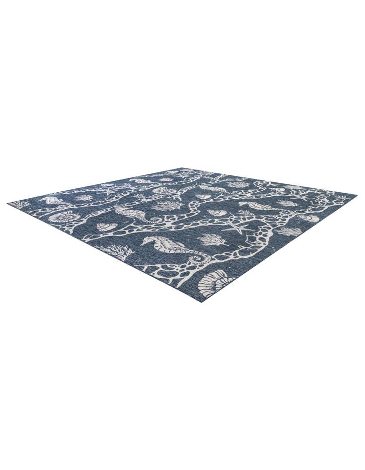 Detail image of 13' x 13'  Washable Coastal Indoor / Outdoor Square Rug