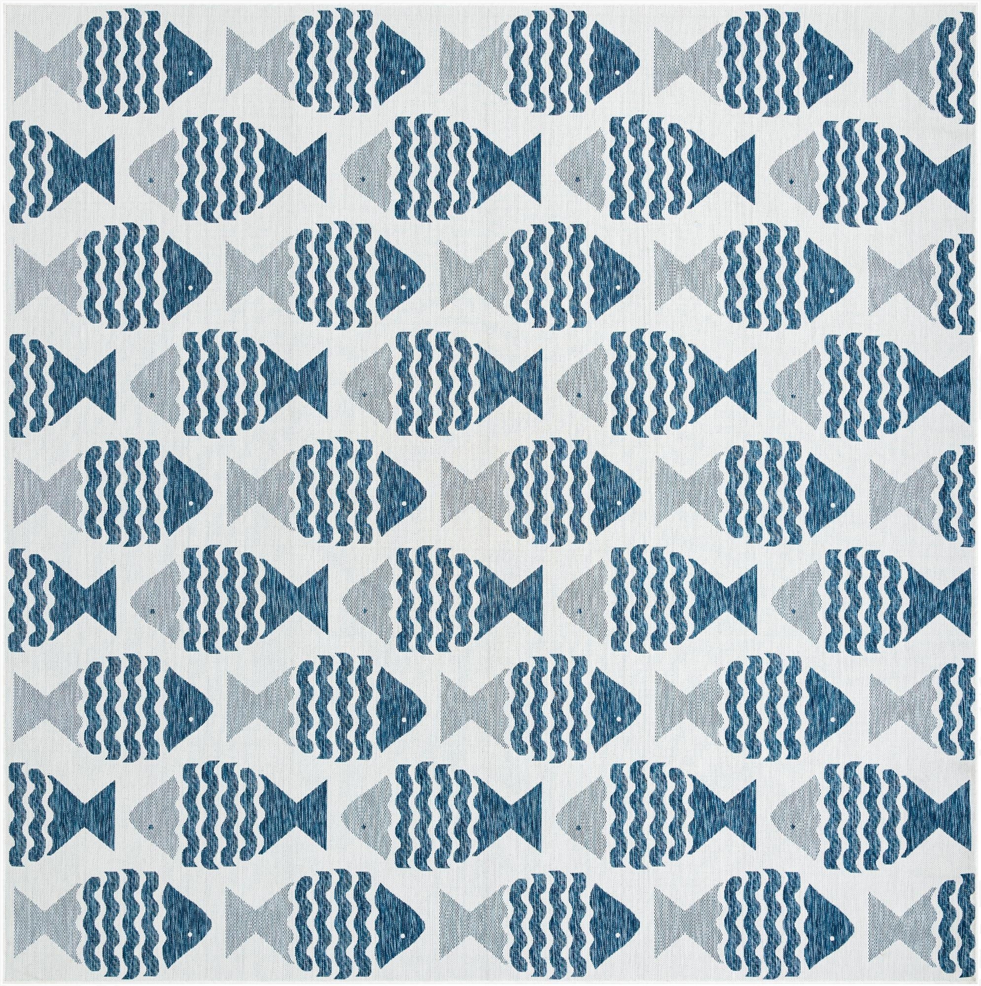 12' x 12'  Washable Coastal Indoor / Outdoor Square Rug