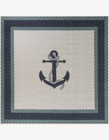 10' x 10' Easy-Clean Coastal Indoor / Outdoor Square Rug