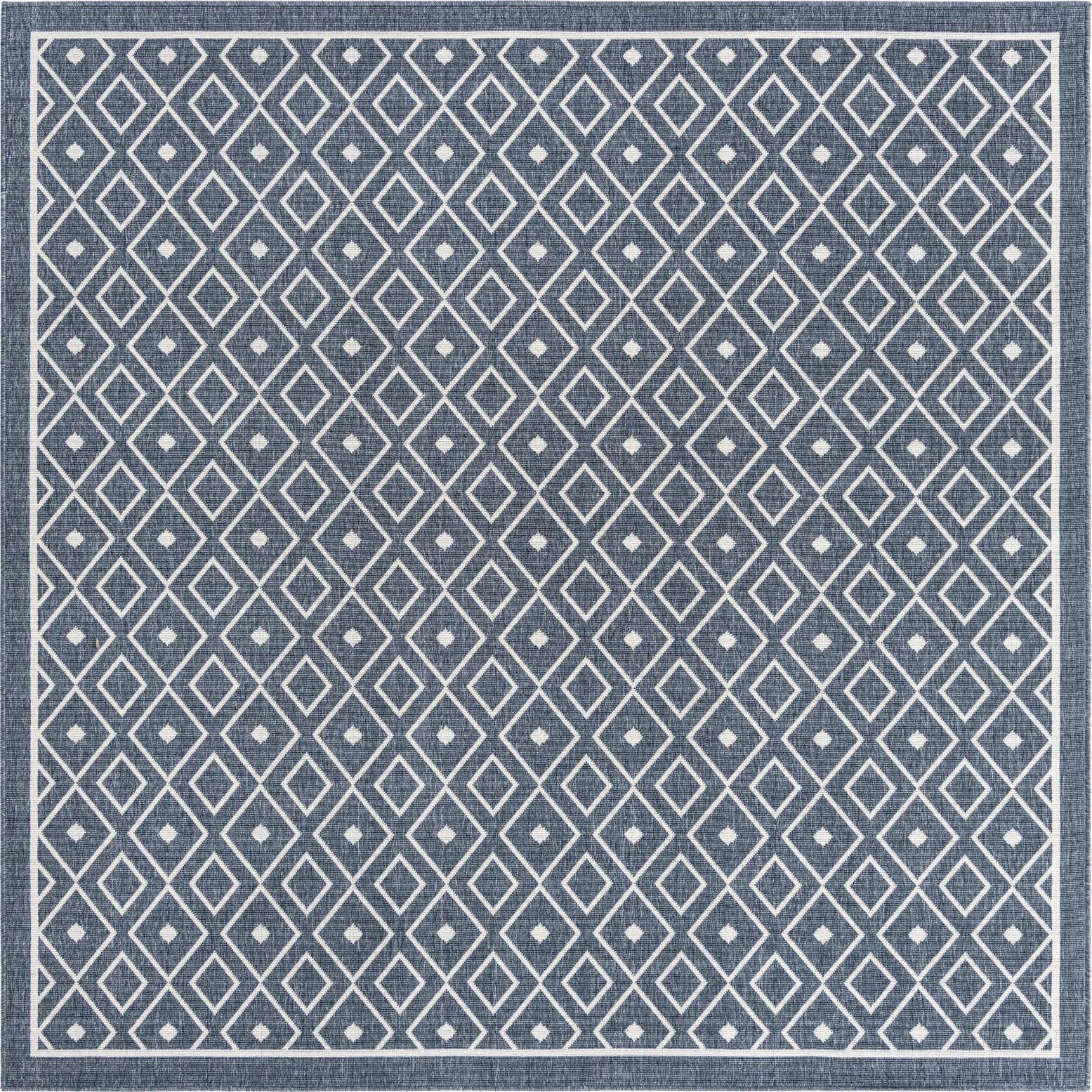 7' 10 x 7' 10 Easy-Clean Lattice Indoor / Outdoor Square Rug