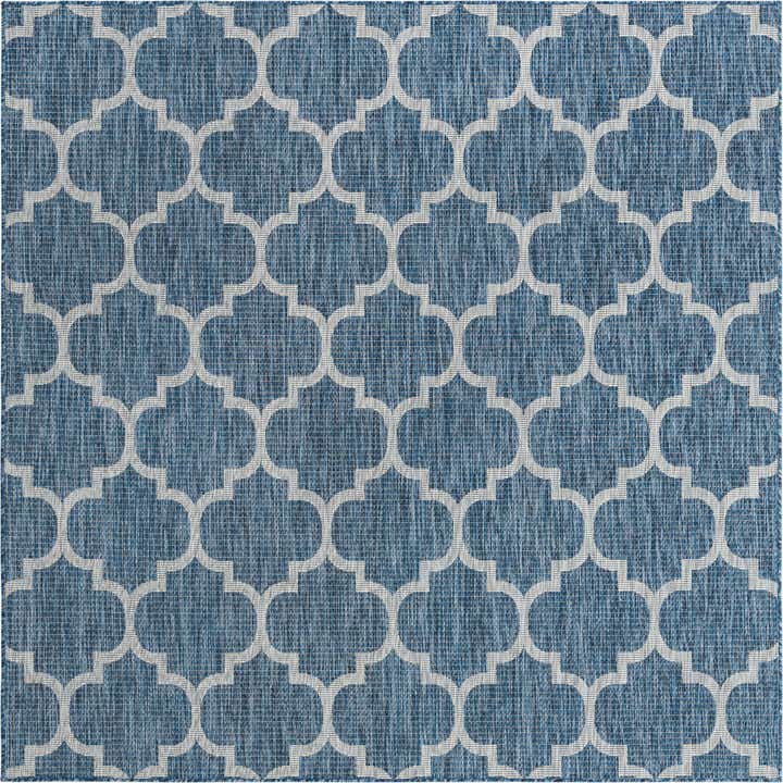 7' 10 x 7' 10 Easy-Clean Lattice Indoor / Outdoor Square Rug