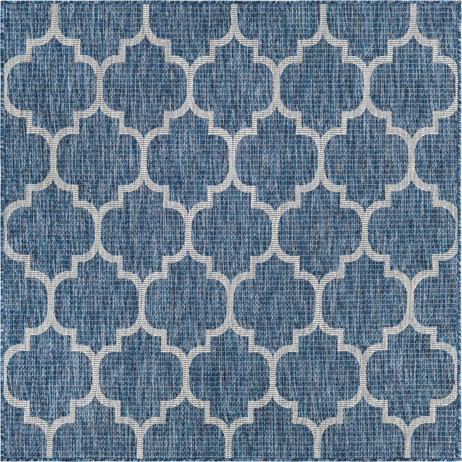 5' 3 x 5' 3 Easy-Clean Lattice Indoor / Outdoor Square Rug