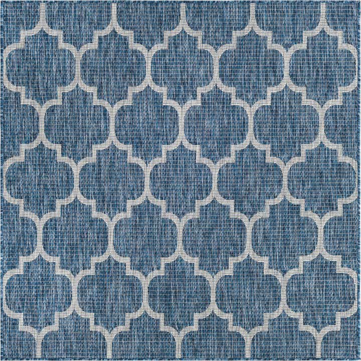 5' 3 x 5' 3 Easy-Clean Lattice Indoor / Outdoor Square Rug