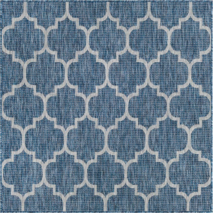 Detail image of 5' 3 x 5' 3 Easy-Clean Lattice Indoor / Outdoor Square Rug