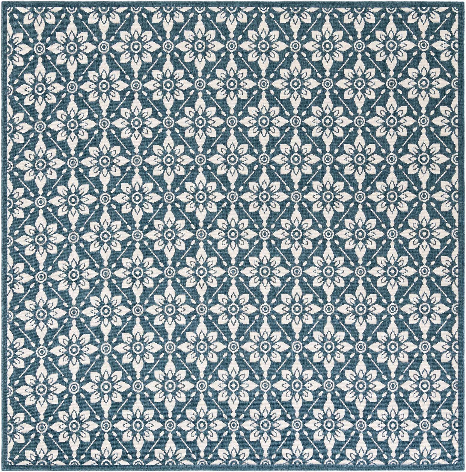 7' 10 x 7' 10 Easy-Clean Lattice Indoor / Outdoor Square Rug
