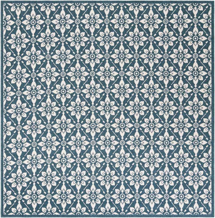 7' 10 x 7' 10 Easy-Clean Lattice Indoor / Outdoor Square Rug