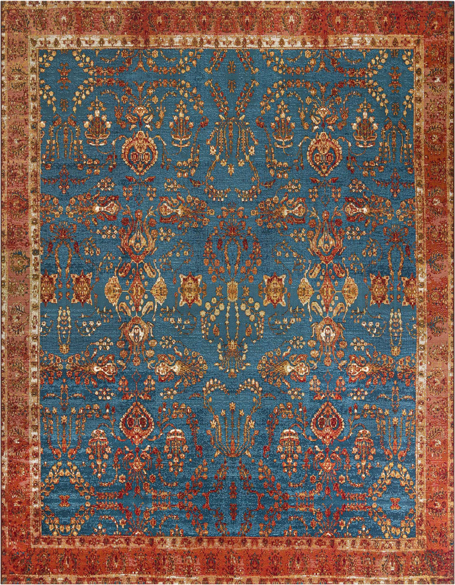 10' x 10' Easy-Clean Traditional Indoor / Outdoor Square Rug