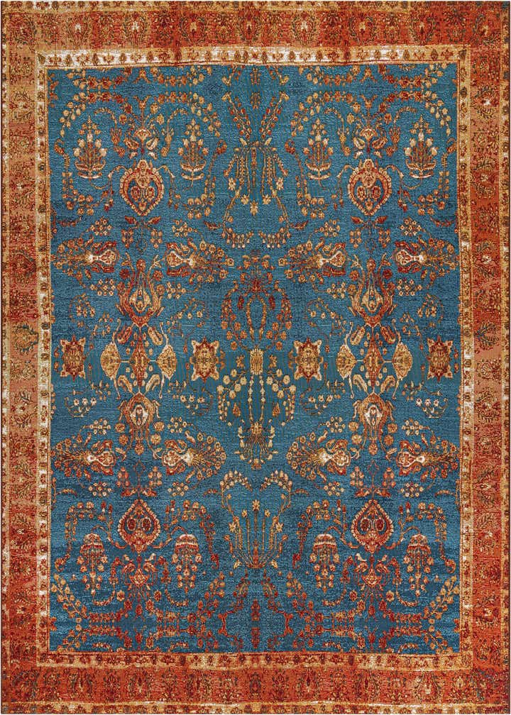 7' 10 x 7' 10 Easy-Clean Traditional Indoor / Outdoor Square Rug