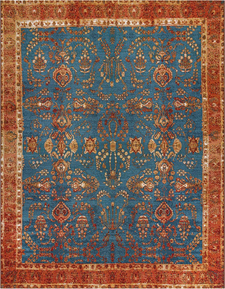 Detail image of 7' 10 x 7' 10 Easy-Clean Traditional Indoor / Outdoor Square Rug