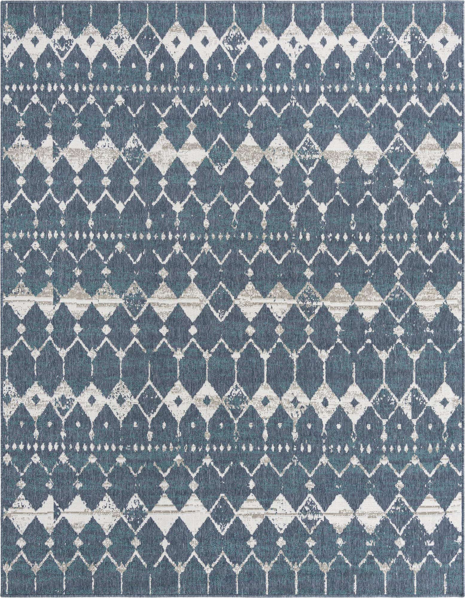 7' 10 x 7' 10 Easy-Clean Trellis Indoor / Outdoor Square Rug