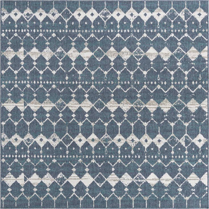Detail image of 7' 10 x 7' 10 Easy-Clean Trellis Indoor / Outdoor Square Rug