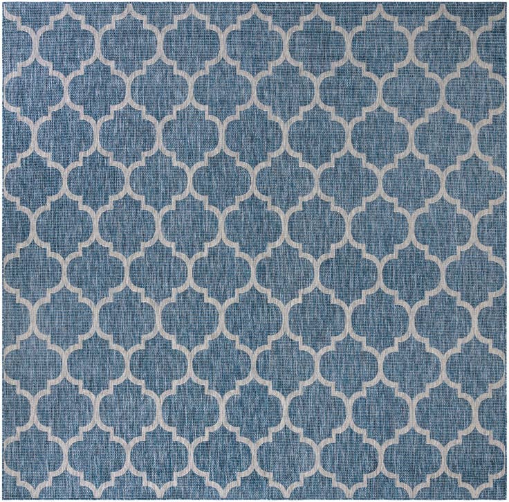 Detail image of 10' x 10' Easy-Clean Trellis Indoor / Outdoor Square Rug