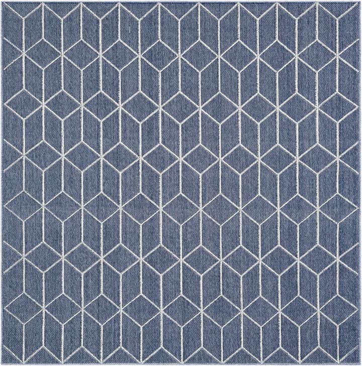 7' 10 x 7' 10 Easy-Clean Trellis Indoor / Outdoor Square Rug