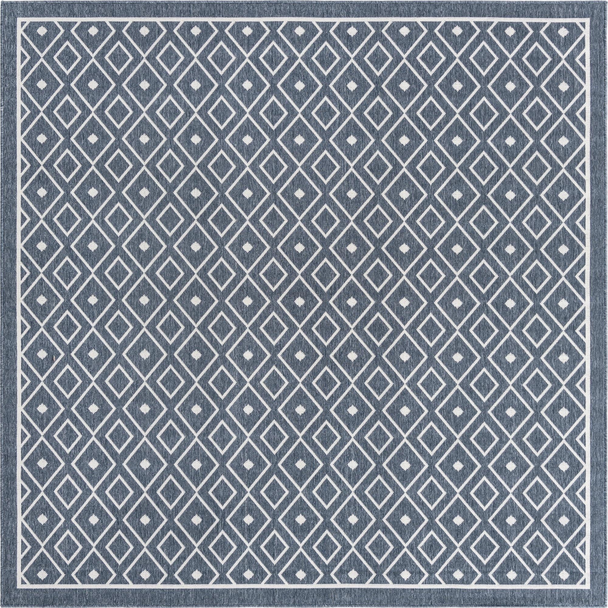 7' 10 x 7' 10  Washable Trellis Indoor / Outdoor Square Rug