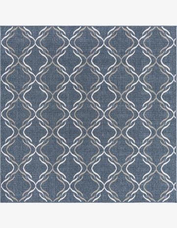 7' 10 x 7' 10 Easy-Clean Trellis Indoor / Outdoor Square Rug